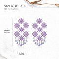wholesale 925 Sterling Silver Purple Flower Earrings with High Transparency Gemstone – Vintage Elegant Floral Studs for Women-0-2