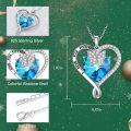 wholesale TOUPOP Butterfly Necklaces For Women Butterfly Gift Butterfly Pendant S925 Sterling Silver For Women Daughter Girlfriend Sister Mother Day Birthday (blue Crystal Heart) -0-3