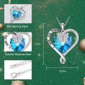 TOUPOP Sterling Silver Blue Crystal Butterfly Necklace Pendant Gift for Women-0-3