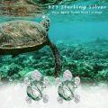 wholesale 925 Sterling Silver Green Agate Sea Turtle Stud Earrings Hypoallergenic Ocean Jewelry-0-5