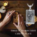 wholesale 925 Sterling Silver 925 Three of Swords Tarot Pendant Necklace for Men & Women Gift-0-1