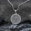 wholesale 925 Sterling Silver Round Celtic Knot Raven Head Pendant Necklace s for Women and Men Mother's Day Gift Jewelry Accessories-0-4