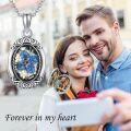 wholesale 925 Sterling Silver Photo Frame Pendant Necklace - Vintage Style Birthstone s for Her-0-4
