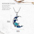 wholesale 925 Sterling Silver Turquoise Wave Moon Tree of Life Compass Pendant Necklace for Women Mom Ocean Lover -0-4