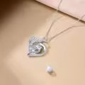 TOUPOP Sterling Silver Mother Daughter Necklace Heart Pendant Always My Mother Forever My Friend-0-2