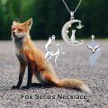 wholesale 925 Sterling Silver Jewelry Set with Moon Pendant and Fox & Swan Charms - 18+2 Chain-0-1