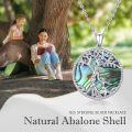 wholesale 925 Sterling Silver Abalone Shell Mother & Child Tree of Life Pendant Necklace-0-2