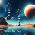 wholesale 925 Sterling Silver Starry Galaxy Planet & Crescent Moon Drop Earrings-0-4