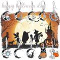 wholesale 925 Sterling Silver Crescent Moon & Skull Drop Earrings for Women Gothic  4cm Long-0-4