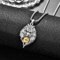 wholesale 925 Sterling Silver Tiger Head Gold Eye Pendant Necklace Animal s for Men-0-1
