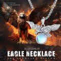 wholesale 925 Sterling Silver Flying Eagle Pendant with Turquoise Stone Norse Viking Jewelry for Men Women Gifts 48 Chain -0-3
