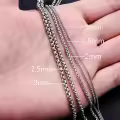wholesale 925 Sterling Silver Square Rolo Link Chain Necklaces Wholesale for Women Men-0-4