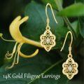 wholesale 14K Solid Gold Moissanite Filigree Teardrop Earrings, Bohemian Chic, Hypoallergenic, Gift Box-0-4