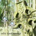 wholesale 925 Sterling Silver Moonstone Celtic Knot Drop Dangle Leverback Earrings-0-4