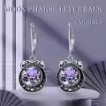 wholesale 925 Sterling Silver Purple Crystal Drop Dangle Leverback Earrings Wholesale 3cm Long-0-5