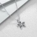 wholesale 925 Sterling Silver Starfish Pendant with Cubic Zirconia Necklaces for Women Girls s-0-2