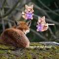 wholesale 925 Sterling Silver Cute Fox Holding Heart Earrings Wholesale Pink-0-28
