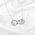 wholesale TOUPOP Personalized Infinity Dolphin Necklace 925 Sterling Silver Customized 2-4 Names Birthstones Pendant Jewelry Christmas Birthday Gifts For Women Her -0-4