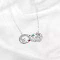 TOUPOP Sterling Silver Birthstones Personalized Infinity Dolphin Necklace-0-4