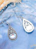 wholesale 925 Sterling Silver Teardrop Blue Moonstone Leverback Dangle Earrings for Women-0-2