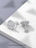 wholesale 925 Sterling Silver Celtic Knot Tree of Life Heart Stud Earrings - Irish  for Women-0-3