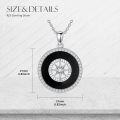 wholesale 925 Sterling Silver Malachite Round Compass Pendant Necklace for Women's Graduation Gifts-0-20