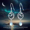 wholesale 925 Sterling Silver Swirl Design with Blue Moonstone Tear Drop Dangle Earrings for Women - Gemstone  Idea-0-4