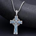 wholesale 925 Sterling Silver Blue Enamel Star of David Celtic Knot Cross Pendant Necklace-0-28
