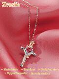 wholesale Sterling Silver Rose Cross Pendant Necklace for Women-0-52