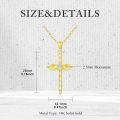 wholesale 14K Gold Diamond Cross Pendant Necklace for Women-0-4