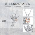 wholesale 925 Sterling Silver Heart-Shaped CZ Hummingbird Pendant Necklace for Women-0-4