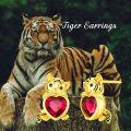 wholesale Sterling Silver Birthstone Tiger Holding Heart Stud Earrings for Women-0-1