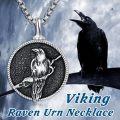 wholesale 925 Sterling Silver Viking Raven Pendant Necklace  for Men - Nordic Mythology Jewelry-0-4