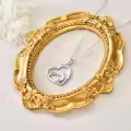 TOUPOP Sterling Silver Heart Pendant Mother Necklace-0-4