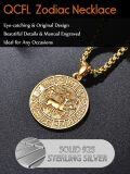 wholesale  Sterling Silver Zodiac Necklace for Men 12 Constellation Horoscope Pendant Birthday Father s Day Gift -0-14