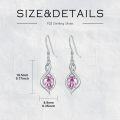 wholesale 925 Sterling Silver Oval Gemstone Dangle Drop Earrings for Women-0-3