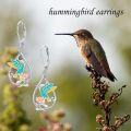 wholesale 925 Sterling Silver Enamel Hummingbird Flower Drop Earrings Gift for Her-0-1