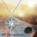 wholesale 925 Sterling Silver Moonstone Celtic Knot Compass Pendant Necklace for Women-0-4