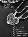 wholesale 925 Sterling Silver Saint Jude and Mary Protect Us Couples Necklace Set -0-5