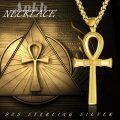 wholesale 925 Sterling Silver Ankh Cross Pendant Necklace-0-5