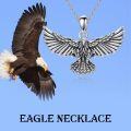wholesale 925 Sterling Silver Flying Hawk Pendant Necklace - Mens Womens Gifts Jewelry-0-4