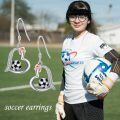 wholesale 925 Sterling Silver Soccer Ball Heart Drop Earrings Rose Gold Plated Cz Crystal-0-4