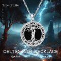 wholesale 925 Sterling Silver Black Onyx Celtic Knot Tree of Life Pendant Necklace for Women-0-4