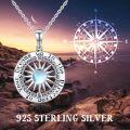 wholesale 925 Sterling Silver Moonstone Celtic Knot Compass Pendant Necklace-0-1