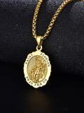 wholesale 925 Sterling Silver & 24k Gold Plated Saint Florian Firefighter Medal Pendant Necklace for Men/Women-0-2
