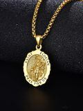 wholesale 925 Sterling Silver & 24k Gold Plated Saint Florian Firefighter Medal Pendant Necklace for Men/Women-0-2