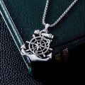 wholesale 925 Sterling Silver Nautical Anchor & Compass Pendant Necklace s for Women and Men-0-1