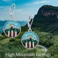 wholesale 925 Sterling Silver Mountain Landscape Drop Earrings with Turquoise and Green Stones-0-1