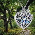 wholesale 925 Sterling Silver Heart-Shaped Abalone Shell Tree of Life Cremation Jewelry Urn Pendant Necklace with Chain and Funnel Set-0-4