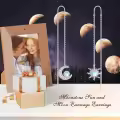 wholesale 925 Sterling Silver Sun & Moon Rainbow Moonstone Threader Dangle Earrings Wholesale-0-3